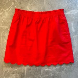 J Crew red linen skirt. Size 14.